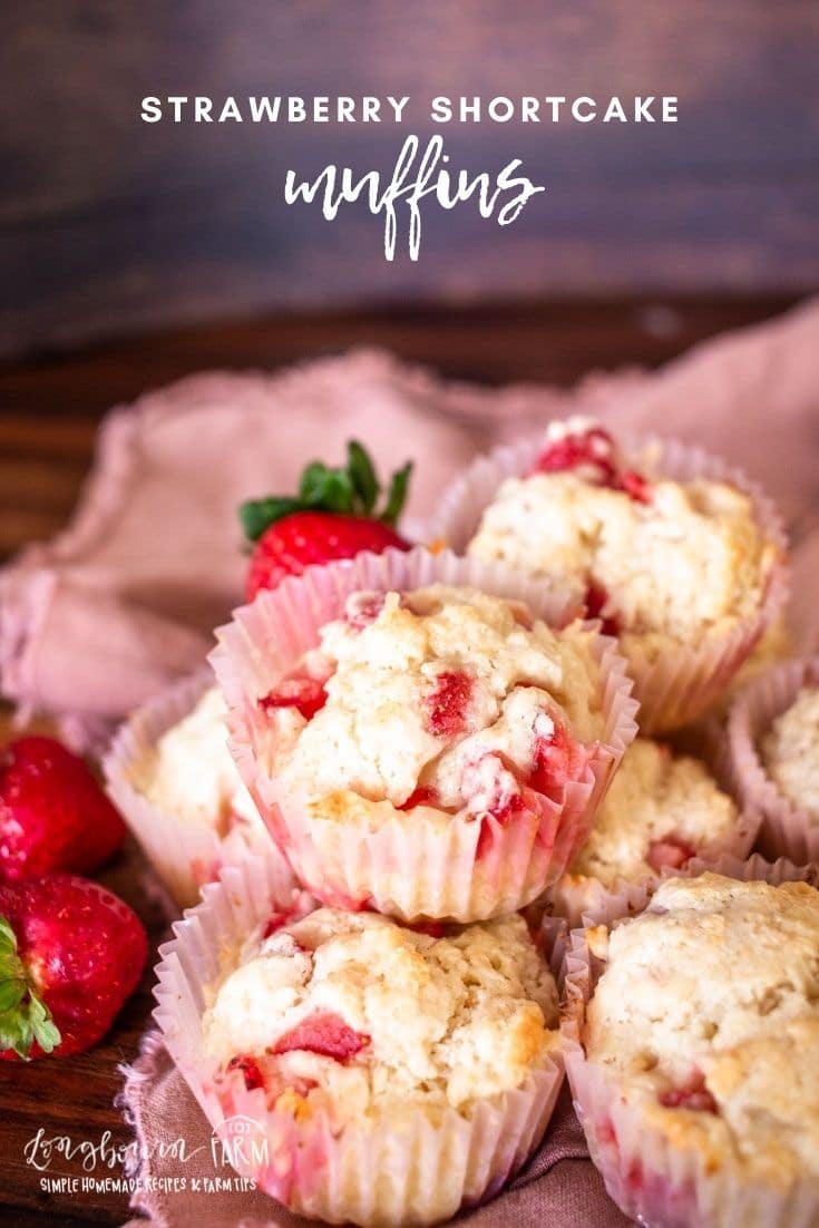 Strawberry shortcake muffins are a treat that’s perfect for breakfast and for snacking. Fresh strawberries in every tender and moist muffin!