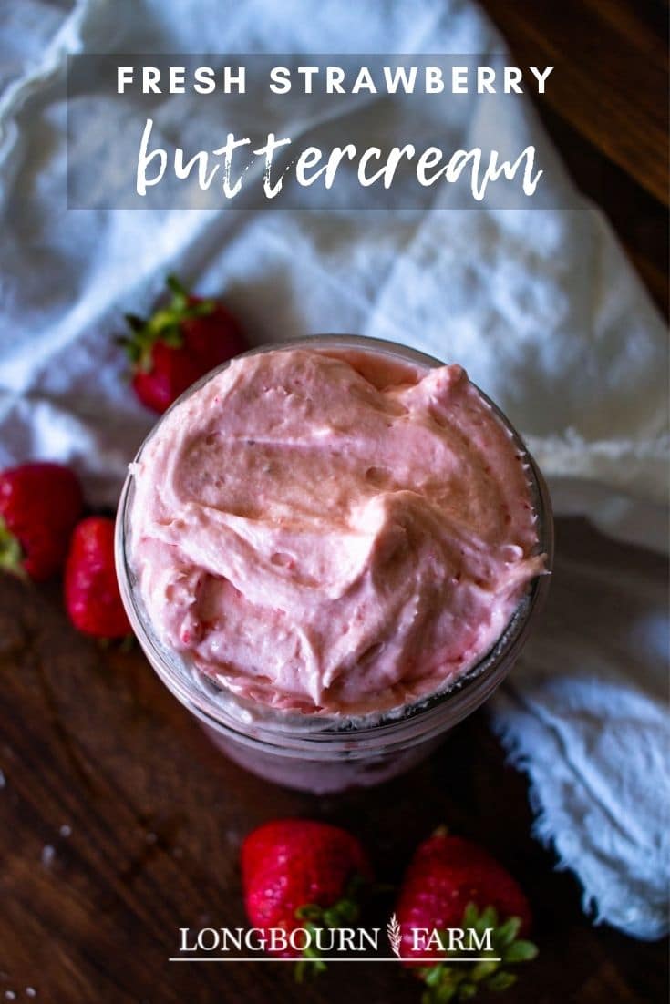 Strawberry Buttercream is fresh, flavorful, and perfect for any summer dessert. Eat it on cake or by the spoonful, either way is perfect!