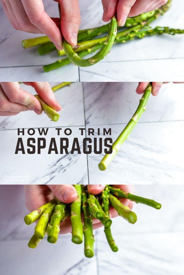 Don't know how to trim asparagus? It's easy! There is a simple method that guarantees being left with only the fresh and delicious part of the asparagus spear.  Read on to learn how to trim asparagus.