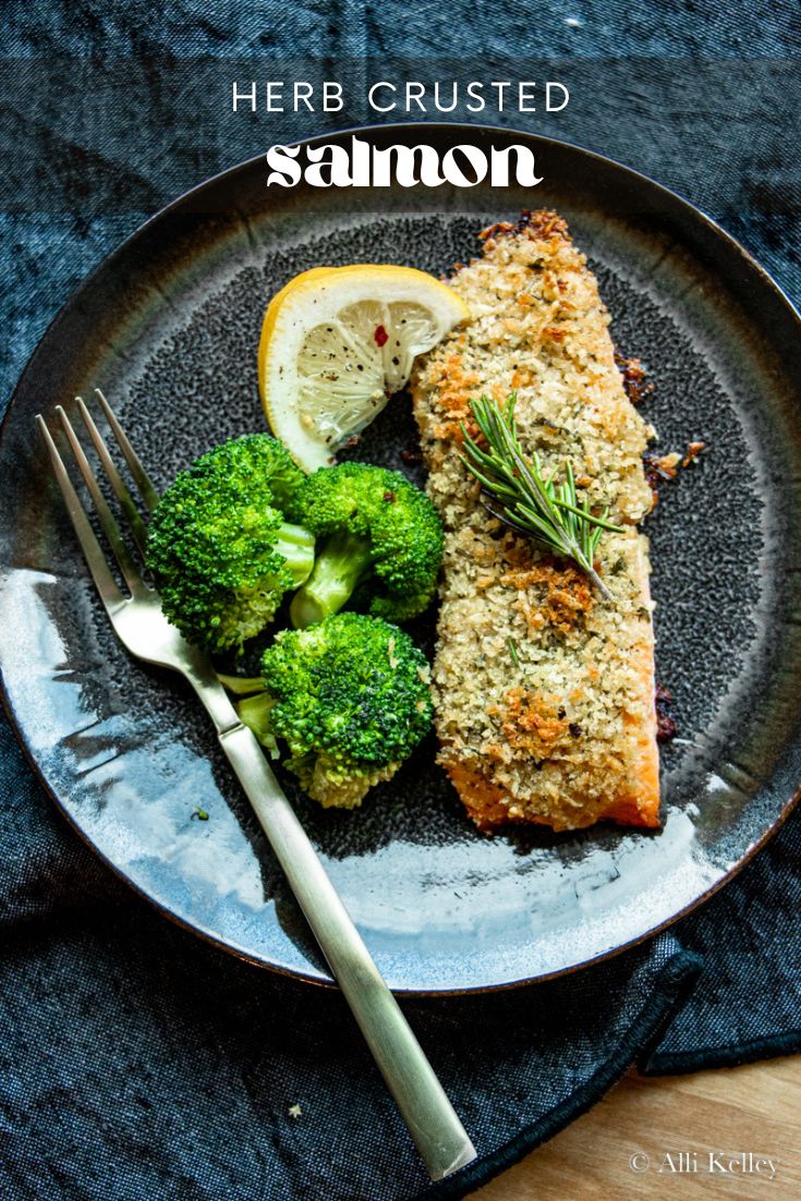 This herb crusted salmon is a dish that is sure to impress! The succulent fish is coated in a seriously delicious mix of herbs, parmesan, and crisp breadcrumbs, then baked to perfection. The flavors are incredible and will have everyone asking for seconds!