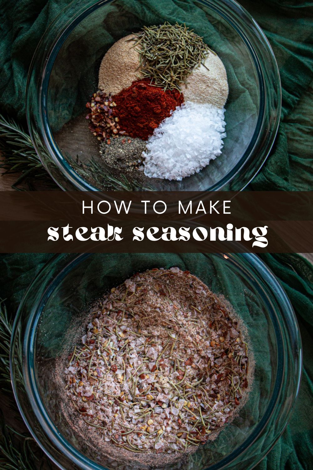 Take your steak to the next level with this easy steak seasoning recipe! This delicious blend of herbs and spices is the easiest way to get steakhouse-level flavor at home. No matter what type of steak you're cooking, this homemade steak seasoning will make it taste even better!