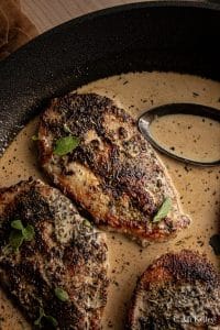 herbs de provence chicken in a skillet