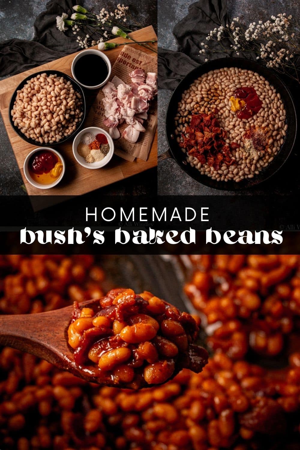 This copycat Bush's baked beans recipe uses simple ingredients and pantry staples! It's got that signature sweet and tangy flavor, just like the original. You'd never guess it's made completely from scratch!