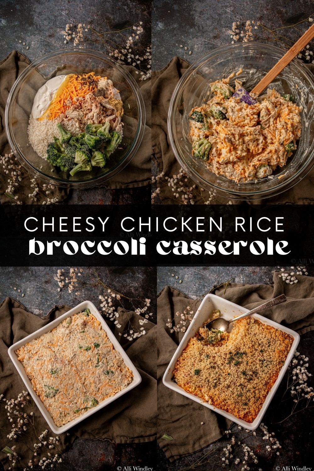 Chicken rice broccoli casserole is the perfect weeknight meal for busy families. Leftover cooked chicken, broccoli (fresh or frozen!), and a creamy, cheesy sauce come together to create a comforting casserole that's easier to make than you think!
